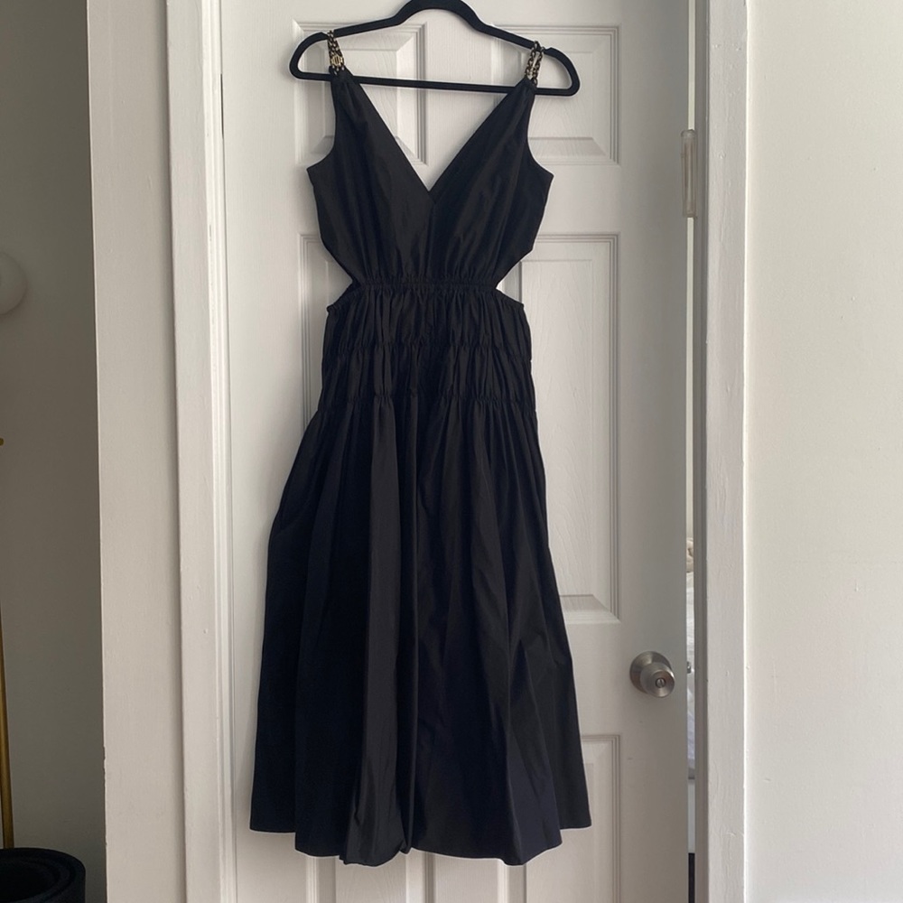 Maje black midi dress.